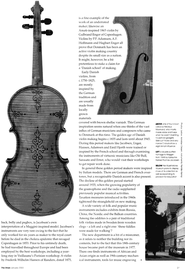 Imperialisme Lille bitte grundigt Violinmaker Jens Stenz [Article in The Strad, page 3]